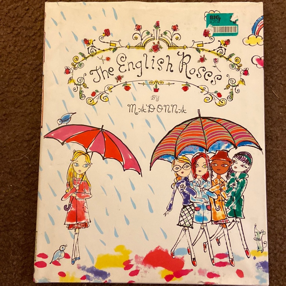book, The English Roses by Madonna, large hardcover book, white and colorful